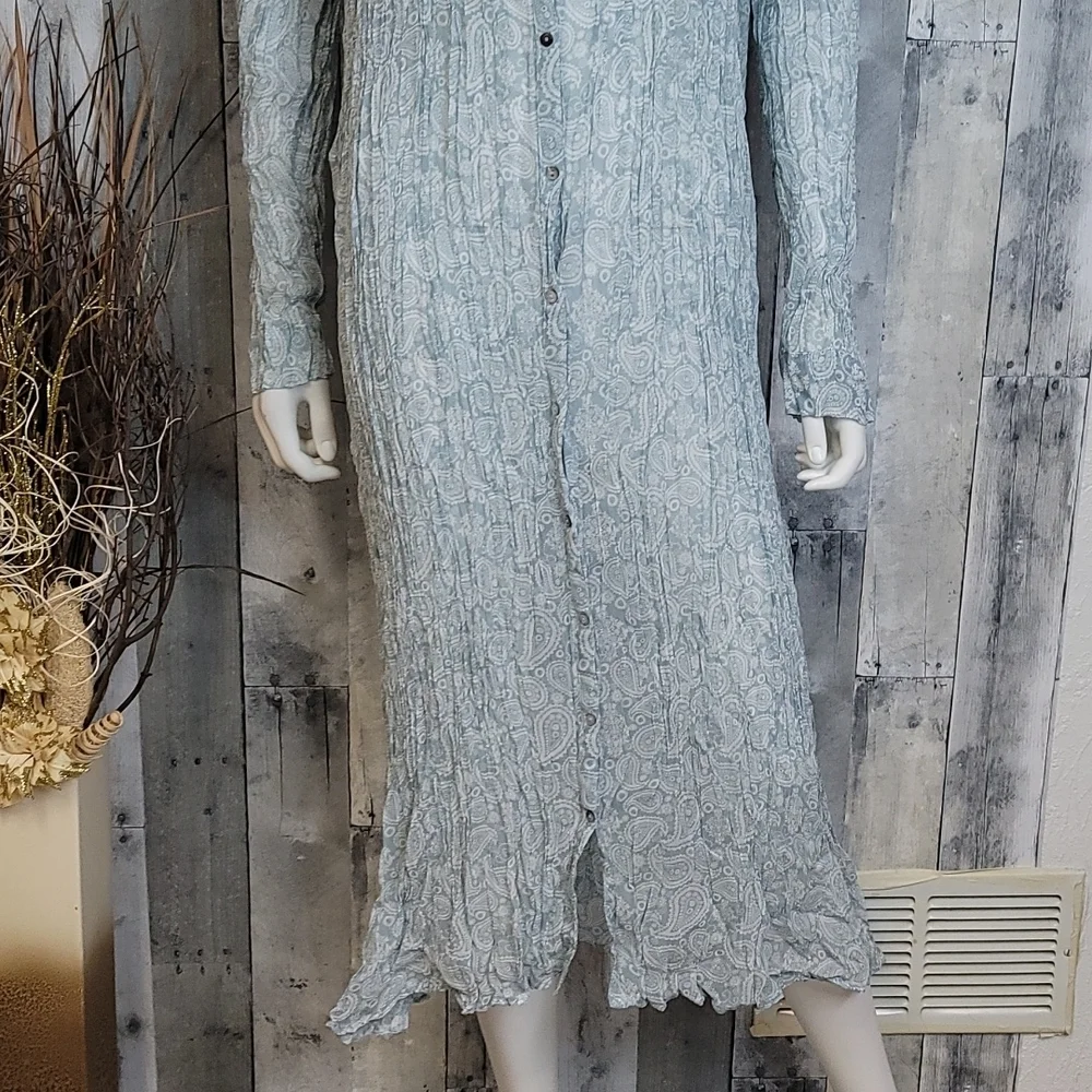 Zara Semi Sheer Wrinkled Button Down Dress - Picture 10 of 16
